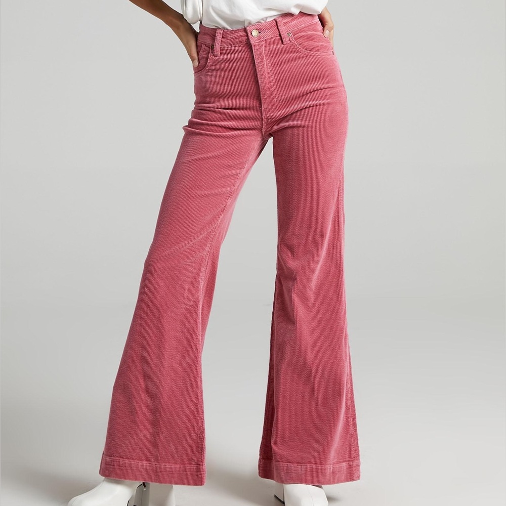 ROLLA'S Pink Corduroy Wide Leg Jeans